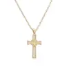 Collar Simple Retro Transfronterizo Aogu para Mujer Estilo Nicho Chapado en Cobre Oro de 18 Quilates Colgante de Cruz con Circonita Nuevo
