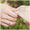 Anillos de Estilo Europeo y Americano para Hombres y Mujeres, Anillos Ajustables de Pareja con Circonita de Cuatro Garras, Anillos de Estilo Coreano, Regalo de San Valentín