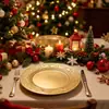Plato de Carga de Plástico Estilo Europeo Fiesta de Banquetes Navideños Plato Decorativo Retro para Cena Plato para Frutas