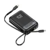 Nuevo power bank de 20000 mAh con pantalla digital chapada de carga súper rápida, con cordón portátil y cables duales integrados