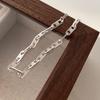 Pulsera cruzada larga hecha a mano con diseño de nicho de estilo coreano en plata esterlina S925, bloguera minimalista de Corea del Sur.