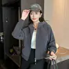 Moletom de Lã Feminino Outono e Inverno 2025 Novo Super Solto Top Scuba com Capuz Cardigan Jaqueta de Veludo Austríaco
