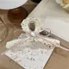 Presilha de Pérola com Laço de Luxo Leve, Presilha de Tubarão com Design de Renda da Moda, Presilha Superior para Rabo de Cavalo de Menina Doce na Parte de Trás da Cabeça