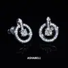 Aretes de Plata Esterlina S925 para Mujer Aretes de Moissanita Redondos con Cierre de Bolsa Cruzados Aretes Transfronterizos para Mujer Aretes de Diamante Mosano Color D de 1 Quilate