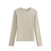 Top de cuello redondo para mujer de otoño e invierno, Ropa interior térmica cálida con forro polar grueso, Camiseta de capa base de una sola pieza