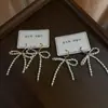 Brincos de Laço de Pérola Tecidos à Mão para Mulheres, Luxo Leve, Nicho, Elegantes, Modernos, Estilosos, Versáteis