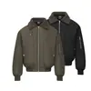 Chaqueta Acolchada Cálida de Invierno Oso Mágico Cuello de Piel Abrigo de Algodón Chaqueta Corta de Béisbol Ropa Exterior Acolchada Estilo Motociclista Abrigo de Algodón Americano