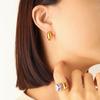 Brincos Europeus e Americanos com Recorte Oval para Mulheres, Cobre Ouro 18K, Fábrica de Joias Transfronteiriças para Meninas Atacado, Estilo Geométrico