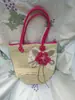 Bolsa de ganchillo, bolsa de paja tejida a mano, bolsa de playa y ocio, bolsa para mujer, bolsa de manualidades de tela una generación de cabello