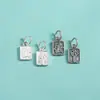 Colgante de Plata de Ley S925 con la Palabra "" (Fortuna) y Caracteres Chinos, Pulsera de Cuerda Trenzada Hecha a Mano DIY Accesorios de Pulsera de Cristal