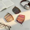 Bolsa para monedas grande de estilo étnico para mujer con cremallera, monedero de lona, mini monedero de tela para mujer