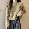 Suéter franjado estilo francês, de nicho, curto, gola redonda, modelagem solta, nova coleção outono/inverno, blusa de tricô casual