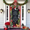 Decoración de Cubierta de Puerta de Navidad Tela de Fondo Verde de Navidad Cubierta de Puerta de Navidad Colgante de Puerta Decoración de Fiesta de Año Nuevo Tapiz de Cubierta de Puerta