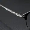 Nuevos y Modernos Marcos de Lentes Retro Negocio Casual Marco Pequeño Gafas de Media Montura para Chicos de Tecnología Estilo de Moda