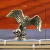 Adorno Retro de Metal con Águila de Doble Cabeza y Calavera Decoración Creativa de Escritorio Manualidad Escultura de Águila con Textura de Latón Pequeño Adorno