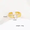 Anillo Vintage de Perla y Zirconia Cepillada Joyería Banda Abierta Diamante Apilable Alta Gama Lujo Ligero Anillos de Pareja