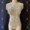 Abalorio de Pedrería con Borlas para Joyería, Vestido, Vestido de Novia, Accesorios de Diamante, Accesorios de Piel, Ropa de Espectáculo, Ropa de Baile, Accesorios