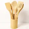 Conjunto de utensílios de cozinha no atacado, espátula de bambu, espátula de cozinha para panela antiaderente, espátula de panela de bambu, utensílios de cozinha