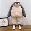 Conjunto de Abrigo de Algodón con Forro Polar para Niños, Conjunto de Dos Piezas de Ropa de Algodón Acolchada para Niños Otoño e Invierno, Chaqueta de Algodón Engrosada y Cálida para Niños Pequeños y Niños Pequeños