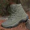 Botas de caminhada tamanho grande, botas Martin de cano alto masculinas para exterior, botas militares, respiráveis, antiderrapantes, resistentes ao desgaste, de cano médio para off-road