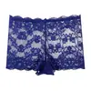 Ropa Interior de Encaje para Mujer Boxer Briefs Conjunto de Panties Popular Europeo y Americano Cintura Alta Sexy de Cuatro Esquinas Ropa Interior Anti-Exposición
