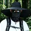 Sombrero de Pesca para Hombre 15CM Ala Grande Protección Solar de Verano Sombrero de Pescador Parasol para Exteriores Sombrero Solar para Montañismo de Edad Media y Adultos Mayores