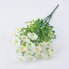 Arranjo de Flores de Glória da Manhã com Eucalipto Artificial de 7 Cabeças Transfronteiriço Flor Artificial Decoração de Jardim Externo de Plástico Planta Verde