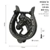 Manípulo de Porta Criativo Cabeça de Cavalo de Ferro Fundido Retrô Decoração de Parede Animal Manípulo de Porta de Armário Minimalista Moderno