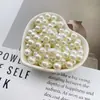 Moinho de água abs pérola de imitação contas soltas atacado furo reto redondo branco puro branco arroz costurado à mão bolsa de pérola de destaque de imitação com contas