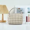 Bolsa de Almacenamiento Portátil de Moda Transfronteriza para Cosméticos, Gran Capacidad, Neceser de Lujo Estilo Chanel a Cuadros