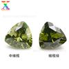 Venta al por mayor, 5A, triángulo grueso de circón, 14#15#16#, piedra desnuda de circón de oliva, tamaño 4*4-10*10 mm, producto terminado