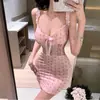 Lingerie Sexy Desejo Puro Pijama Fofo de Cereja Conjunto para Seios Pequenos Com Aro Push-Up Uniforme Sexy Qqny