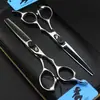 Tijeras de Peluquería de 6.0 pulgadas con Acabado Brillante, Tijeras para Cortar el Cabello, Tijeras Planas, Tijeras para Flequillo, Tijeras Adelgazadoras, Cuchillas Adelgazadoras