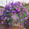 Amazon Cross-Border Flores Artificiais Populares de Verão e Outono Flores de Plástico Flores Falsas Decoração Violeta Rattan Realista Interno e Externo