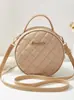 Bolsas para Mulheres 2025 Novo Estilo Carta Bordada Bolsa Transversal Ombro Pequena Redonda Casual Bolsa para Celular Bolsa de Ombro para Presente de Exportação