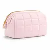 Bolsa de Maquiagem Fofa Mais Vendida na Amazon Personalização Mesmo Estilo do Xiaohongshu Bolsa de Armazenamento com Padrão de Losango Bolsa de Maquiagem Transfronteiriça Necessaire OEM