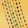 Cadena de Diamante de Vidrio con Borde de Zircón de Color Conservante Color Cobre Puro 6.8mm Accesorios para Joyería DIY Pulsera Materiales Hechos a Mano