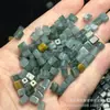 Jadite natural de Mianmar, qualidade A, água azul, 6x4mm, contas quadradas soltas para atacado, contas em formato de cubo de açúcar para pulseiras, colares e acessórios de jade