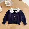Ningli Estilo Coreano 2026 Otoño Nueva Llegada Niña Bebé Suave Jacquard Hueco Cuello de Muñeca Cárdigan de Punto