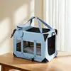 Transportador de mascotas de gran capacidad para todas las estaciones, tela de malla transpirable, mochila portátil para perros, bolsa de hombro individual plegable para perros