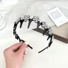 Faixa de Cabelo Ondulada para Mulheres com Franja, Faixa de Cabelo Trançada Preguiçosa, Presilha Versátil Simples de Fada Antiderrapante, Faixa de Cabelo com Flor