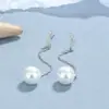 Clavo de Oreja con Borla de Perla Hoja para Mujer Plata de Ley 925 Diseño de Nicho Sentido de Diseño Clavo de Hueso de Oreja con Perla Joyería de Oreja de Moda Personalizada