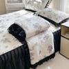 Nuevo Estilo de Verano Grado A Estampado Engrosado Refrescante Seda de Hielo Juego de Esteras para Cama con Látex, Tres o Cuatro Piezas, Lavable a Máquina