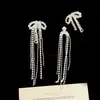 Pendientes de Encaje con Lazo y Borlas para Mujer Otoño e Invierno 2025 Nuevo Estilo Pendientes Súper Bonitos de Dos Formas de Llevar