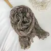 Otoño e Invierno Algodón Lino Delgado Pequeño Floral Combinación de Colores Temperamento Artístico Largo Retro Suave Ceroso Cálido Nueva Moda Chal para Mujer