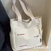 Bolsa de lona com letras de desenho animado bolsa de almoço bolsa de múmia bolsa de bebê bolsa portátil para mãe e bebê bolsa de estudante bolsa de deslocamento feminina