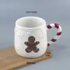 Taza de Café de Cerámica Divertida y Peculiar de Dibujos Animados de Papá Noel, Forma de Taza de Café de Cerámica
