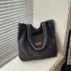 Bolsa Tote de Sarja Lavada Estilo Novo 2026 Transfronteiriça Bolsa de Ombro Estilo Coreano Grande Capacidade Bolsa Casual para o Dia a Dia Versátil Bolsa Feminina