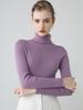 Suéter de Cachemira para Mujer con Cuello Alto, Nuevo Color Sólido de Otoño e Invierno, Suéter Base de Punto Fino de Lana de Manga Larga con Costilla