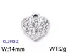 Colgante de Acero Inoxidable en Forma de Corazón Accesorios para Joyería DIY Corazón Hueco con Pedrería Combinación de Amor Collar Pulsera Dijes